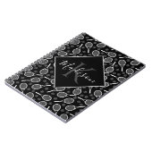 Tennis Racket Ball Muster Initial & Name Monogram Notizblock (Linke Seite)