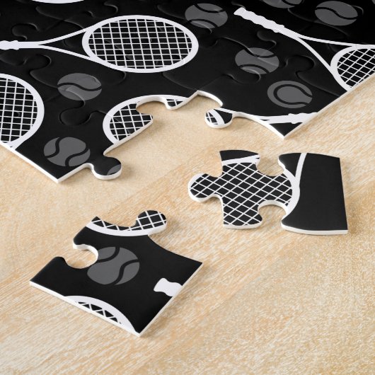 Tennis Racket Ball Muster Initial & Name Monogram Puzzle (Seite)