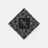 Tennis Racket Ball Muster Initial & Name Monogram Serviette (Ecke)