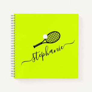 Tennis Racket & Ball Name Monogram Personalisiert Notizblock
