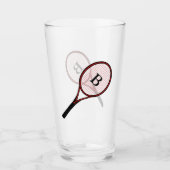 Tennis Racket Design Bier Pint Soda Tumbler Glas (Vorderseite)
