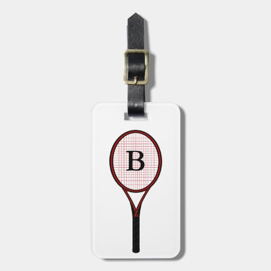 Tennis Racket Design Gepäckanhänger (Vorderseite vertikal)