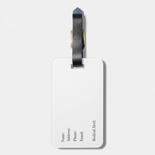 Tennis Racket Design Gepäckanhänger (Rückseite vertikal)