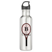 Tennis Racket Design Reisen Wasserflaschen (Vorderseite)