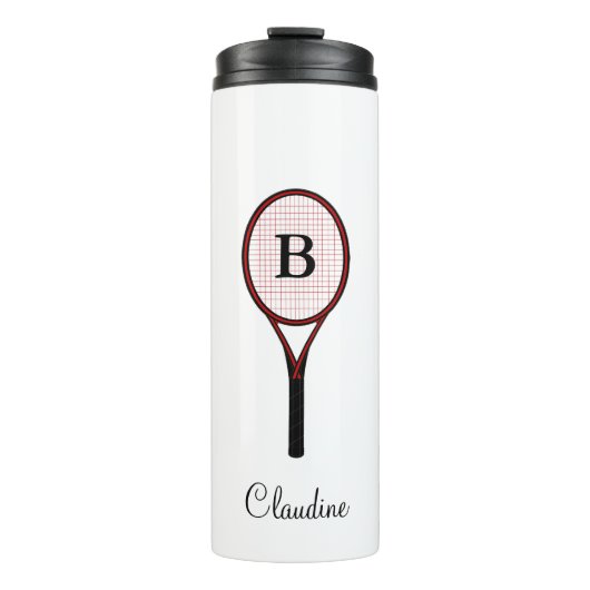 Tennis Racket Design Travel Mug Thermal Tumblers Thermosbecher (Vorderseite)