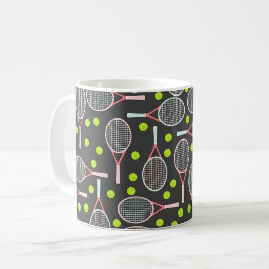 Tennis Racket-Kaffee-Tasse Kaffeetasse (Vorderseite Links)