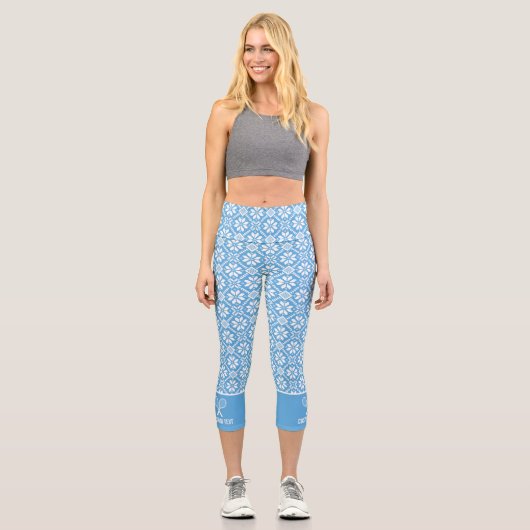 Tennis-Racket-Logo, Winter-Schneeflocke, eigener T Capri Leggings (Vorderseite)