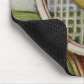 Tennis-Racket mit Ball-Lay vor Gericht Mousepad (Ecke)