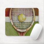 Tennis-Racket mit Ball-Lay vor Gericht Mousepad (Mit Mouse)