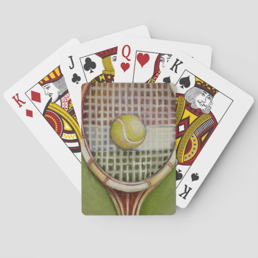 Tennis-Racket mit Ball-Lay vor Gericht Spielkarten (Rückseite)