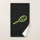 Tennis Racket Monogram 2 Initialen Limon Black Handtuch (Handtuch)