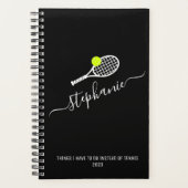 Tennis Racket Monogram Personalisiert undatiert Planer (Vorderseite)