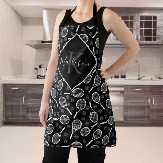 Tennis Racket Monogram Schürze mit Individuelle Na
