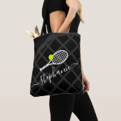 Tennis Racket Monogram Schwarz-weiß Sports Tasche (Von Nahem)