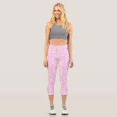 Tennis Racket Muster Pastell Pink Capri Leggings (Vorderseite)