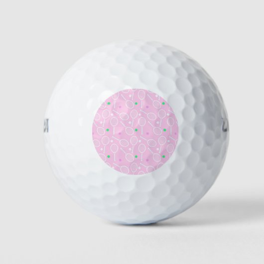 Tennis Racket Muster Pastell Pink Golfball (Vorderseite)
