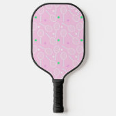 Tennis Racket Muster Pastell Pink Pickleball Schläger (Vorderseite)