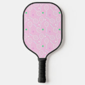 Tennis Racket Muster Pastell Pink Pickleball Schläger (Rückseite)