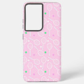 Tennis Racket Muster Pastell Pink Samsung Galaxy Hülle (Rückseite)