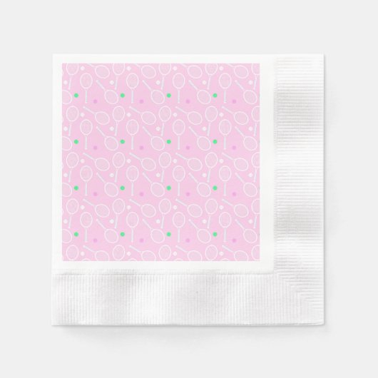 Tennis Racket Muster Pastell Pink Serviette (Vorderseite)