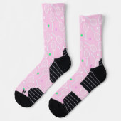 Tennis Racket Muster Pastell Pink Socken (Links)