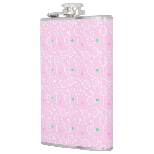 Tennis Racket Muster Pink Flachmann (Links)