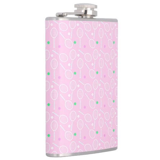 Tennis Racket Muster Pink Flachmann (Rechts)