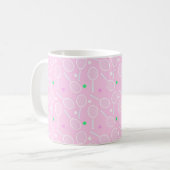 Tennis Racket Muster Pink Kaffeetasse (Vorderseite Links)