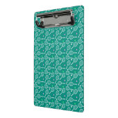 Tennis Racket Muster Retro Emerald Green Mini Klemmbrett (Gewinkelt2)