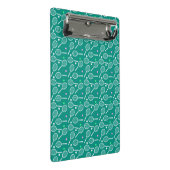 Tennis Racket Muster Retro Emerald Green Mini Klemmbrett (Schrägansicht)