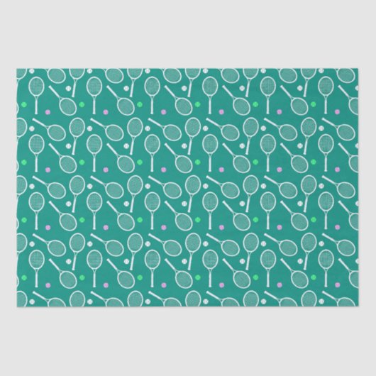 Tennis Racket Muster Smarald Green Seidenpapier (Vorderseite)