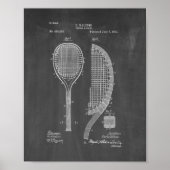 Tennis Racket Patent - Chalkboard Poster (Vorne)