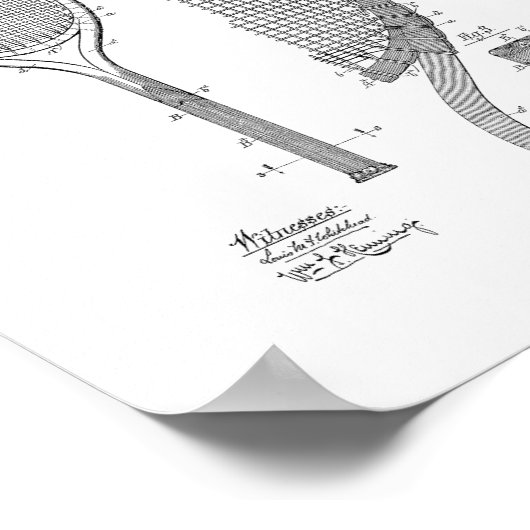 Tennis Racket Patent Poster (Ecke)