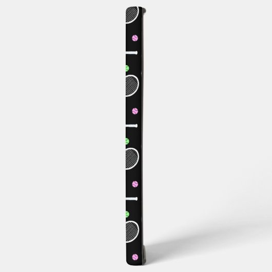 Tennis Racket Pattern Black Samsung Galaxy Hülle (Linke Seite)