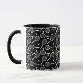 Tennis Racket Pattern Black Tasse (Links)