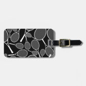 Tennis Racket Pattern Gepäck Tag Gepäckanhänger (Vorderseite horizontal)