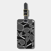 Tennis Racket Pattern Gepäck Tag Gepäckanhänger (Vorderseite vertikal)