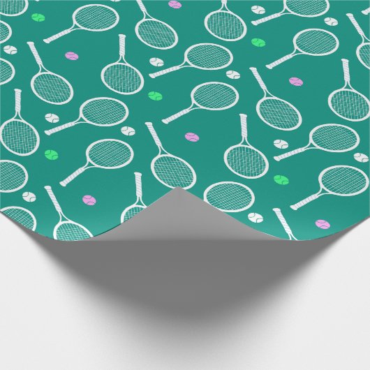 Tennis Racket Pattern Geschenkpapier (Ecke)