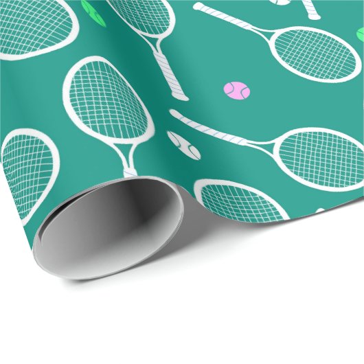 Tennis Racket Pattern Geschenkpapier (Rolleneckpunkt)