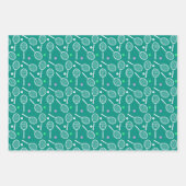 Tennis Racket Pattern Geschenkpapier Set (Vorderseite 3)