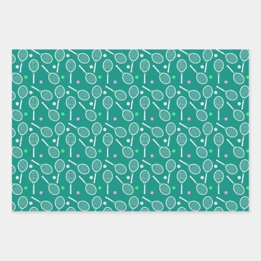 Tennis Racket Pattern Geschenkpapier Set (Vorderseite 2)