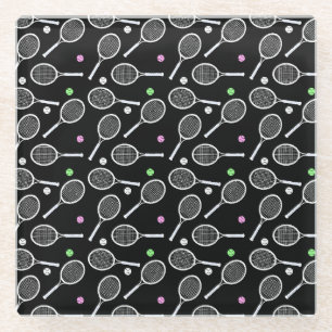 Tennis Racket Pattern Glasuntersetzer