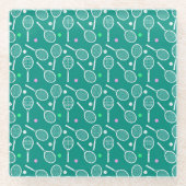 Tennis Racket Pattern Glasuntersetzer (Vorderseite)