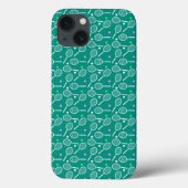 Tennis Racket Pattern Green Case-Mate iPhone Hülle (Rückseite)