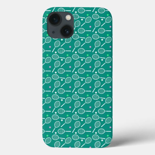 Tennis Racket Pattern Green Case-Mate iPhone Hülle (Rückseite)
