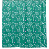 Tennis Racket Pattern Green Duschvorhang (Vorderseite)