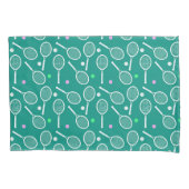 Tennis Racket Pattern Green Kissenbezug (Vorderseite)