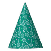 Tennis Racket Pattern Green Partyhütchen (Vorderseite)