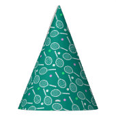 Tennis Racket Pattern Green Partyhütchen (Links)