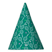 Tennis Racket Pattern Green Partyhütchen (Rechts)